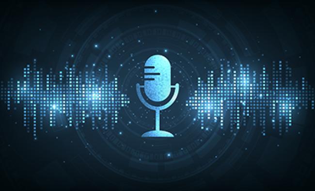 microphone with blue background